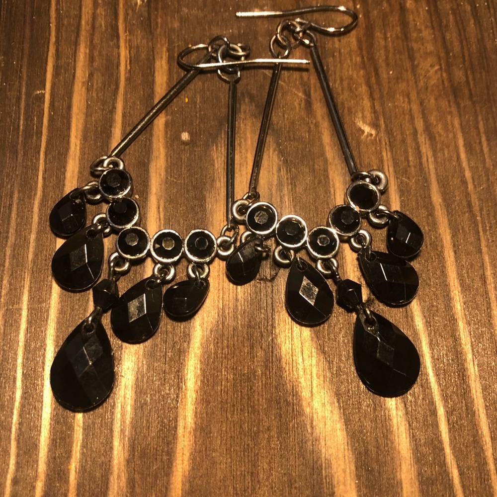 Dangly black earrings